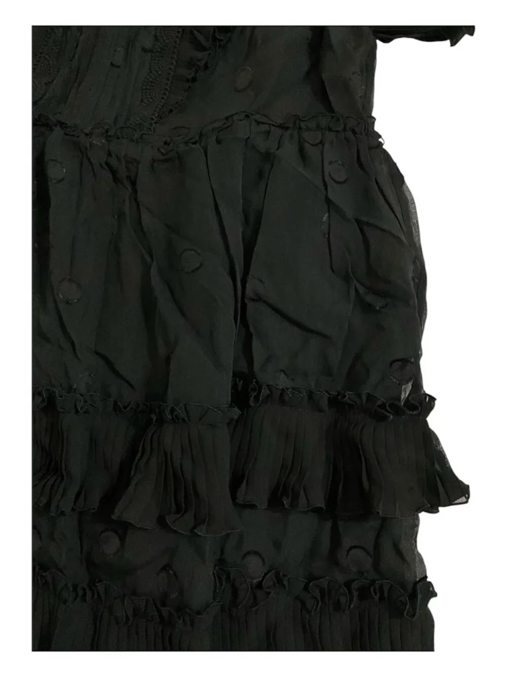 Kate Spade Silk Bakery Dot Devore Black Dress Women’s 2 NWT $498 MSRP - Picture 3 of 9